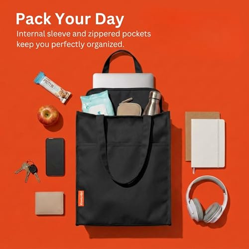 Urban Infant Pipsqueak Zip-Top Travel Tote, Lightweight Commuter Work Bag, Carry-On, Day Bag, 13x11x5 in - color: Black, size: Personalized