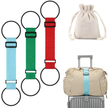 Adjustable Elastic Luggage Straps for Suitcase, Travel Bungee Straps - color: Green, Blue, Red