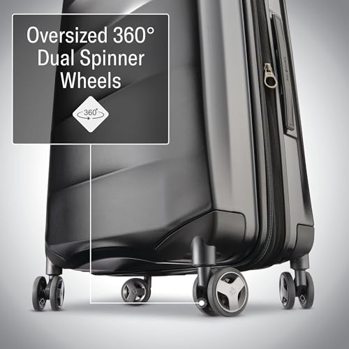 Samsonite Octiv Lightweight Hardshell 20-Inch Carry-On Luggage -Durable & Impact Resistant, 360° Aero Trac Spinner Wheels, Adjustable Telescopic Handle, Expandable Suitcase, TSA Approved Lock - Black - color: Stealth Black, size: Carry-On 20-Inch