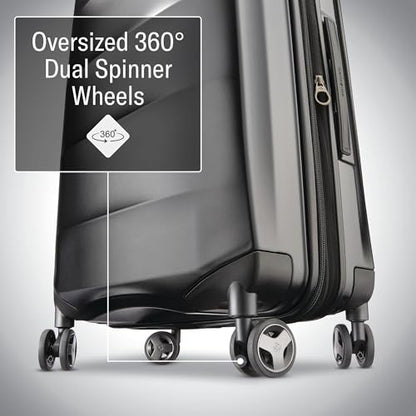 Samsonite Octiv Lightweight Hardshell 20-Inch Carry-On Luggage -Durable & Impact Resistant, 360° Aero Trac Spinner Wheels, Adjustable Telescopic Handle, Expandable Suitcase, TSA Approved Lock - Black - color: Stealth Black, size: Carry-On 20-Inch