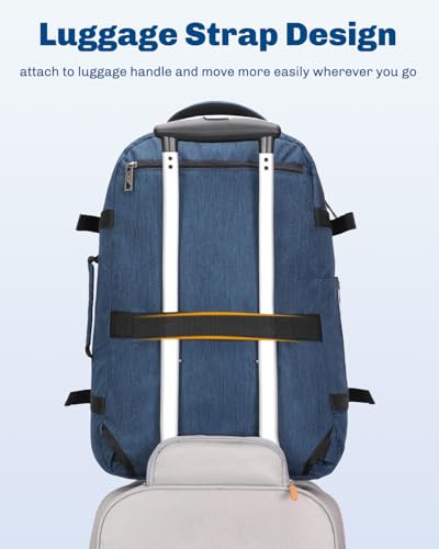 Hynes Eagle 40L Carry On Backpack Flight Approved Weekender Travel Bag - color: Blue-n