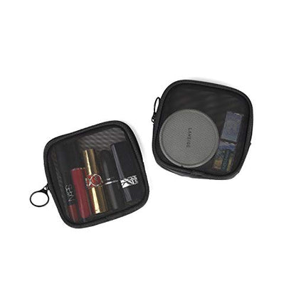 patu Mesh Travel Toiletry Bag, Transparent Standing Pouch, Portable Shaving Washing Kits Organizer, Personal Care Trip Case, 4 Packs, Size S, Black - size: Small, Black (4 Pack)