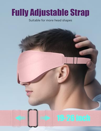Sleep Eye Mask for Men Women, EVA BELLE Light Blocking Sleeping Mask for Side Sleeper, 3D Contoured Cup Night Blindfold, Lash Extensions 3D Sleeping Mask with Adjustable Strap for Travel, Night & Nap - color: 02-pink