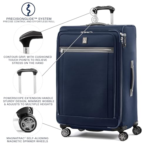 Travelpro Platinum Elite Checked Luggage Spinner, Dark, 29-Inch - color: Dark Blue, size: Checked-Large 29-Inch