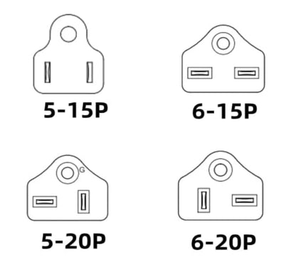 Toptekits White NEMA 6-15P Universal Plug Adapter 110-250V 15A,Universal World to North American US NEMA 6-15P Electrical Plug Adapter Converter (6-15P White) - style: 6-15P White