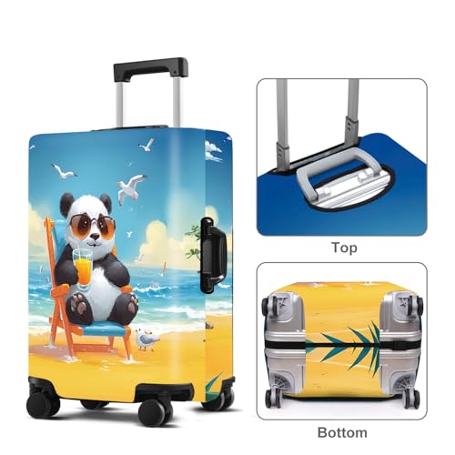 Panda Luggage Cover Washable Suitcase Cover Protector Fit 24-26 Inch Luggage Durable Travel Bag Cover with Zipper Closure M - color: panda, size: M(24-26inch suitcase)