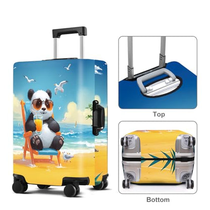 Panda Luggage Cover Washable Suitcase Cover Protector Fit 24-26 Inch Luggage Durable Travel Bag Cover with Zipper Closure M - color: panda, size: M(24-26inch suitcase)
