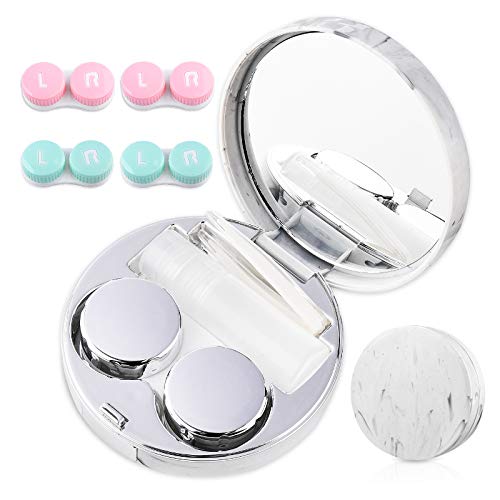 cauyuan Cute Contact Lens Case Portable Travel Box - color: D-Silver