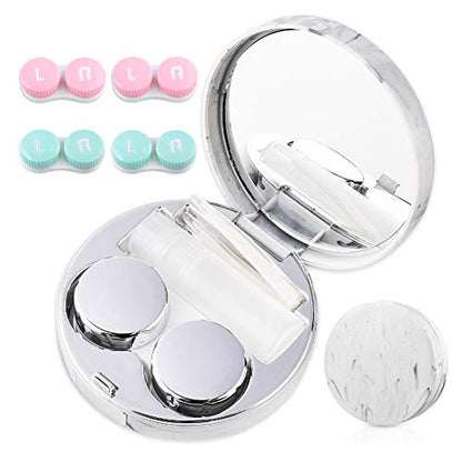 cauyuan Cute Contact Lens Case Portable Travel Box - color: D-Silver