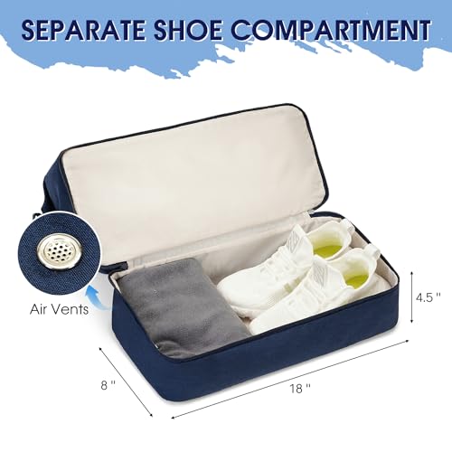 WANDF Personal Item Travel Bag, Carry On Weekender Bag for Women - color: Blue