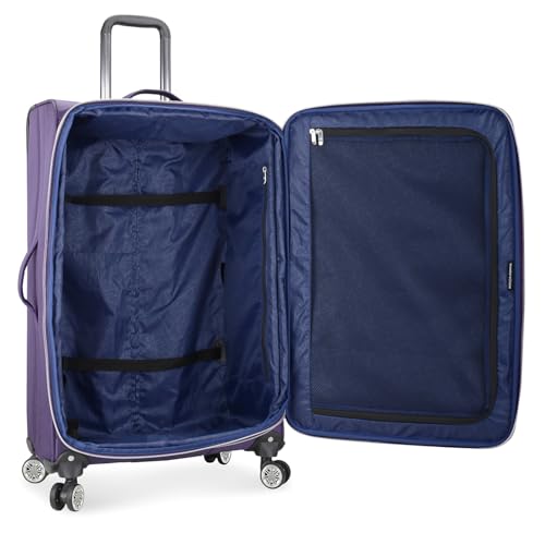 Traveler's Choice Lares Softside Expandable Luggage with Spinner Wheels, Purple, Checked 30-Inch - color: Purple, size: Checked (30-Inch)