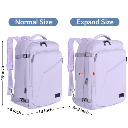 MATEIN Light Purple Carryon Backpack, 40L Airplane Approved Travel Backpack - color: Light Purple, size: X-Large