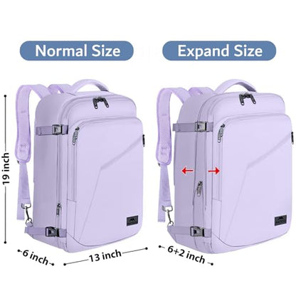 MATEIN Light Purple Carryon Backpack, 40L Airplane Approved Travel Backpack - color: Light Purple, size: X-Large