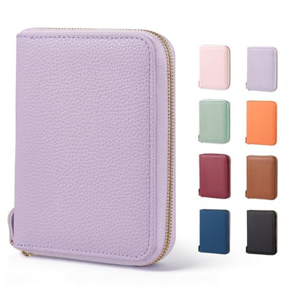 CoBak Passport Holder Cover with Safe Zipper Closure - color: Paisley Purple