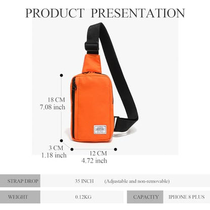 JEMINAL Shoulder Crossbody Bag Hiking Backpack Travel Bag Men Women Sling Backpack Multifunctional - color: Orange