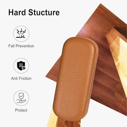 RayLove Glasses Case Hard Shell Eyeglass Case with Cleaning Cloth, PU Leather Protective Eye Glass Cases Fits Most Sunglasses - color: Brown