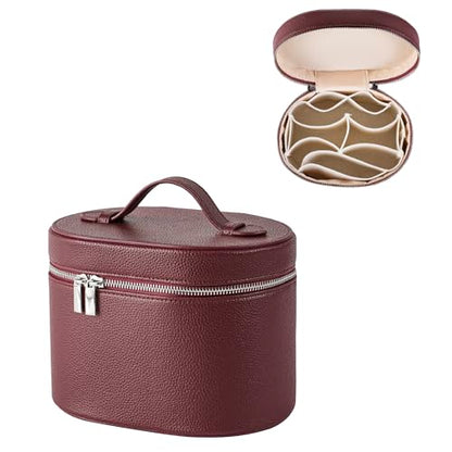RSRSLEII Waterproof PU Leather Makeup Bag, Toiletry Bag (06Burgundy) - color: 06Burgundy