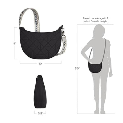 Travelon Anti-Theft Boho Crescent Crossbody - color: Black