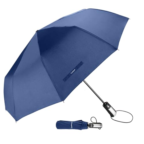 TradMall Travel Umbrella Windproof 56 Inches Canopy, Navy Blue - color: Navy Blue, size: 56 Inches