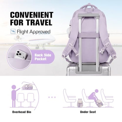 Backpack for Girls, School Backpacks for Teen Girls with Lunch Box - color: Purple