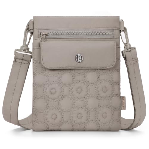 Crossbody Bags for Women, Puffer Shoulder Cell Phone Purse - color: B01-grey Brown