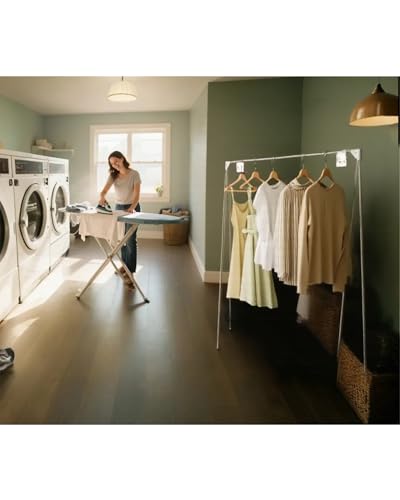 Ligtchser Portable Travel Garment Rack,Collapsible Mini Clothing Rack - color: Matte white