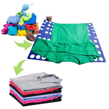 GYE T Shirt Folding Board T Shirt Clothes Folder Laundry Organizer Durable Tool Plastic Easy and Fast Folding Board for Kid Children and Adult to Fold Clothes (Blue) - color: Blue