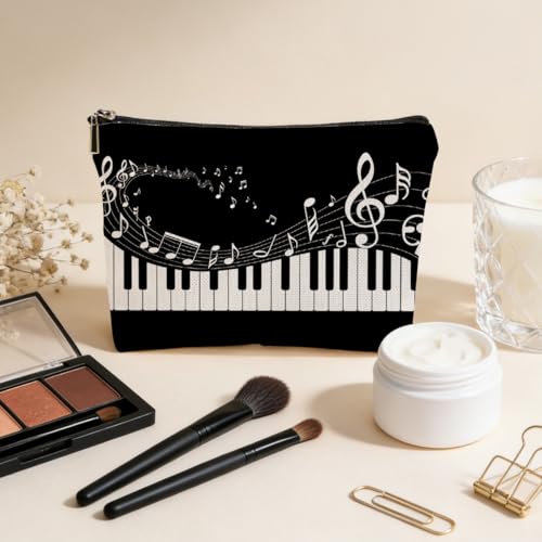 JIUWEIHU Piano Keys Makeup Bag, Musical Cosmetic Bags Travel Organizer Bag - color: Multicolor 0063
