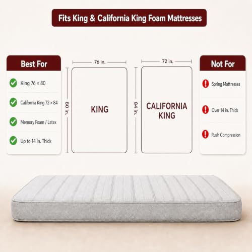 Mattress Vacuum Bag with Straps for Moving & Storage, King/Cal King - size: King/Cal-King