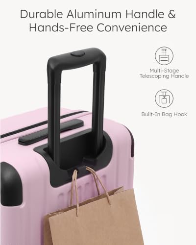 Coolife Luggage, Lightweight and Durable Hardshell, 20 in, Light Pink - color: Light Pink2.0, size: S(20in)