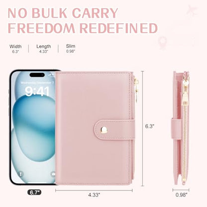 Passport Holder for Travel RFID Blocking Passport Wallet Cover - color: Pink