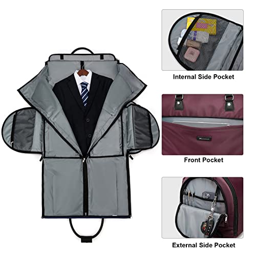 Modoker 3-in-1 Rolling Garment Duffle Bag with Wheels, 25in Red - color: 25in-Red