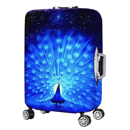Suitcase Cover 3D Print Design Travel Luggage Protector Trolley Case Cover 22"-24" Sleeve, BluePeacock - color: BluePeacock, size: M(Fits to 22"-24" Trolley Case)