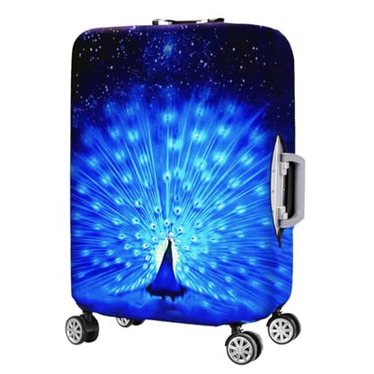 Suitcase Cover 3D Print Design Travel Luggage Protector Trolley Case Cover 22"-24" Sleeve, BluePeacock - color: BluePeacock, size: M(Fits to 22"-24" Trolley Case)