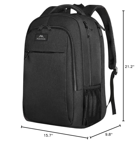 MATEIN 18 Inch Laptop Backpack, Extra Large TSA Friendly Laptop Travel Bag - color: Deep Black, size: 18 Inch