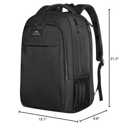 MATEIN 18 Inch Laptop Backpack, Extra Large TSA Friendly Laptop Travel Bag - color: Deep Black, size: 18 Inch