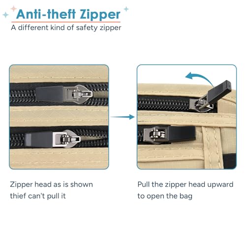 travel inspira RFID Blocking Hidden Money Belt - color: Khaki