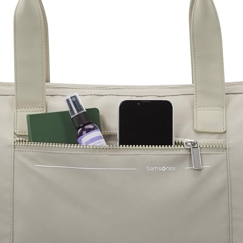 Samsonite Better Than Basics Weekender Duffle – Drop Bottom Travel Bag with 14” Laptop Compartment, SmartSleeve™ Strap, Adjustable Shoulder Strap, Durable RPET Lining, Limestone Grey - color: Limestone Grey