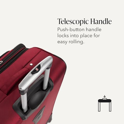 SWISSGEAR Sion Softside Expandable Spinner Luggage Durable Lightweight Travel Suitcase, Burgundy, Checked-Medium - color: Burgundy, size: Checked-Medium 25-Inch
