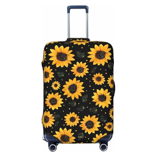 Travel Luggage Cover Sunflower, High Elasticity Washable Travel Baggage Protector Case Fits 18-21 in - color: Sunflower, size: 18-21 in