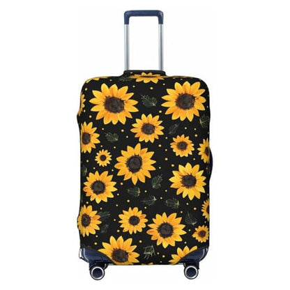 Travel Luggage Cover Sunflower, High Elasticity Washable Travel Baggage Protector Case Fits 18-21 in - color: Sunflower, size: 18-21 in