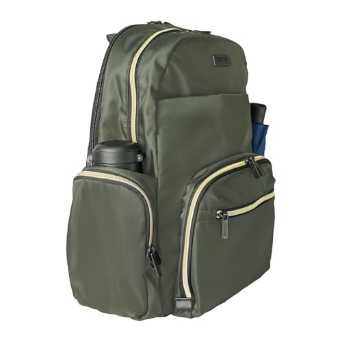 Kenneth Cole REACTION Madison Square Lightweight Hardside Chevron Expandable Spinner Luggage, Olive, 2-Piece (20" Carry On + Sophie Backpack) - color: Olive, size: 2-Piece (20" Carry On + Sophie Backpack)