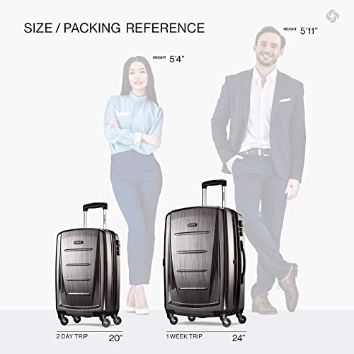 Samsonite Winfield 2 Hardside Luggage with Spinner Wheels, 2-Piece Set (20/24), Charcoal - color: Charcoal, size: 2-Piece Set (Carry-on/Medium)