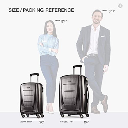 Samsonite Winfield 2 Hardside Luggage with Spinner Wheels, 2-Piece Set (20/24), Charcoal - color: Charcoal, size: 2-Piece Set (Carry-on/Medium)