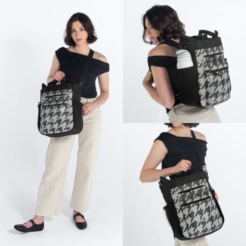 Sherpani Soleil, Anti Theft Convertible Backpack Tote (Grey Houndstooth) - color: Grey Houndstooth
