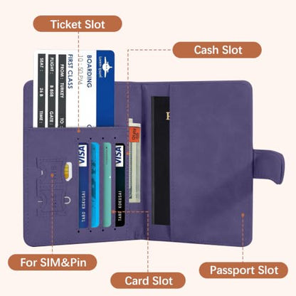 Bookish Passport Holder for Travel Essentials, RFID Blocking Wallet Case - color: Book