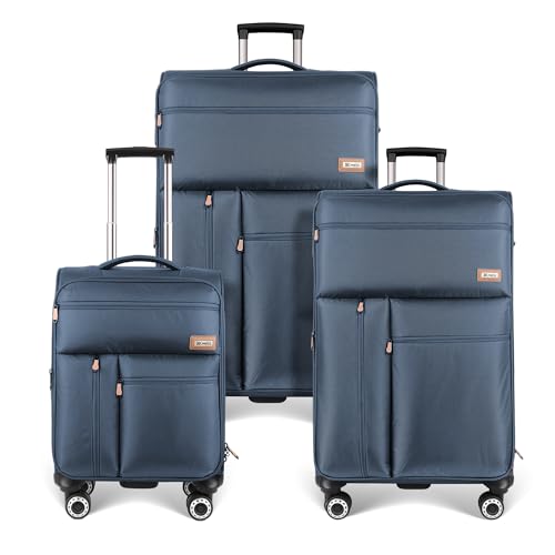 3-Piece Luggage Set(20/26/30in)-Expandable Luggage Set - color: Navy, size: 3-Piece Set (20"/26"/30")