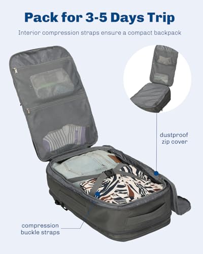 Hynes Eagle Travel Backpack TSA Personal Item Bag Flight Approved Dark Grey - color: Dark Grey