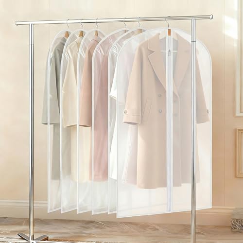 6-Pack 24" x 48" Garment Covers, Translucent, White Trim - color: Matte with White Edge, size: 48in *6
