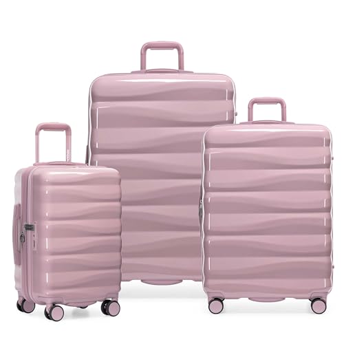 Traveler's Choice Edinburgh II Hardside Spinner Luggage, TSA Lock, Muted Pink, 3 Piece Set (21/25/29) - color: Muted Pink, size: 3 Piece Set (21/25/29)